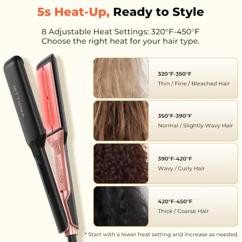 1 75 Wide Ceramic Hair Straightener for Women Infrared Ionic Flat Iron - image 6