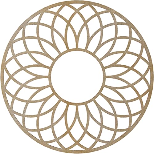 Image of Ekena Millwork 34 inchOD x 11 5 /8 inchID x 1 /4 inchT Cannes Wood Fretwork Pierced Ceiling Medallion, Birch