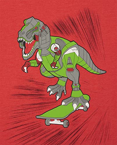 The Children's Place boys The Children's Place Short Sleeve Graphic T- 2-pack T Shirt, Robo Dino/Skateboard, X-Small US3
