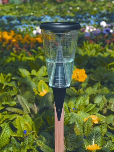 TFA Dostmann Regenmesser, 47.1008, wetterbeständig, mit Verdunstungsschutz, ideal für den Garten, Landwirtschaft oder Terrasse, robust, schwarz, L 122 x B 122 x H 305 mm