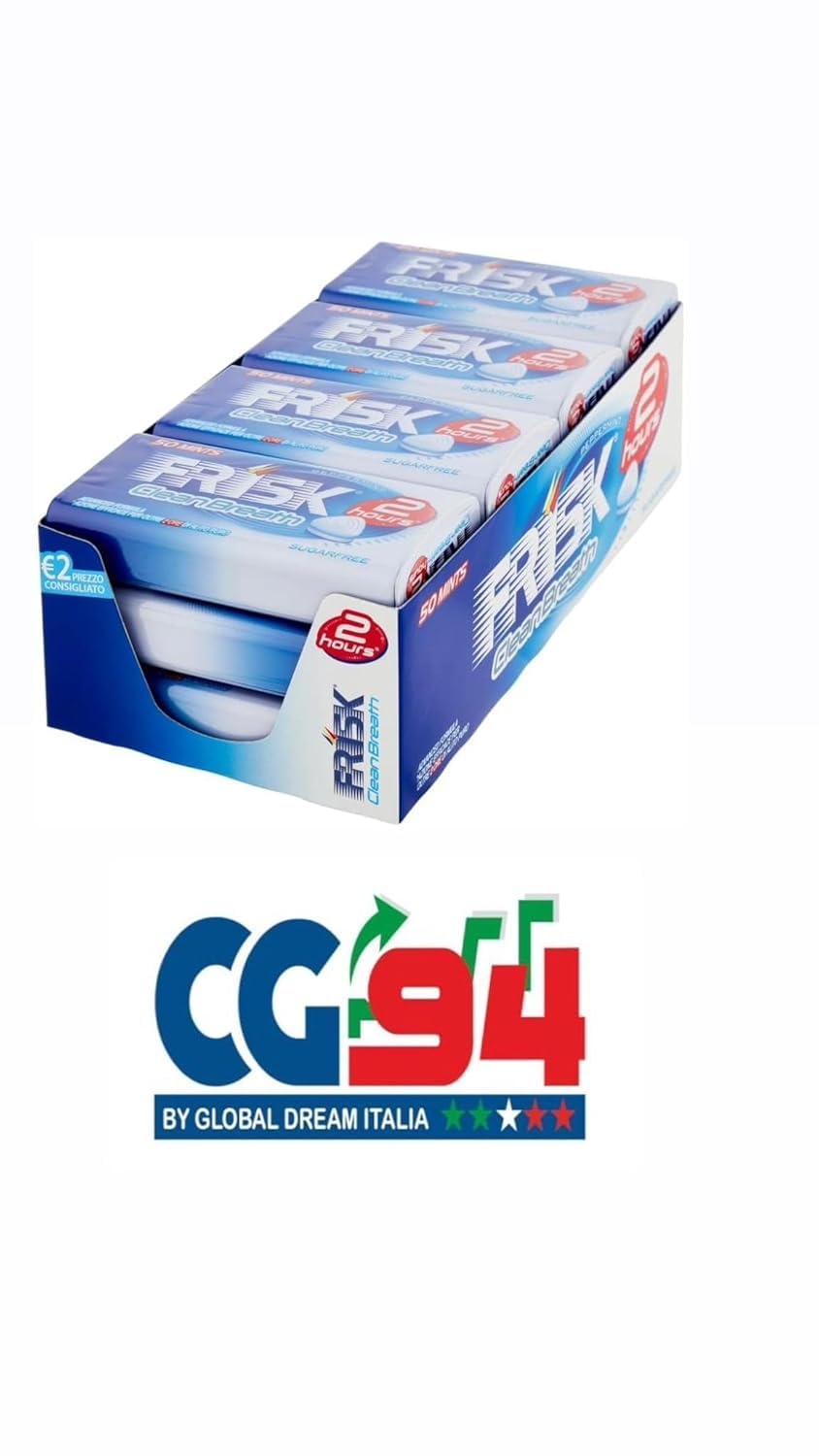 Italian Gourmet Clean Breath pastiglie menta Bonbons zuckerfrei 24 x 50g | Senza zucchero, erfrischende kleine Dragees in Metalldose, für Atem unterwegs, Gesamtnettogewicht 1,2 kg