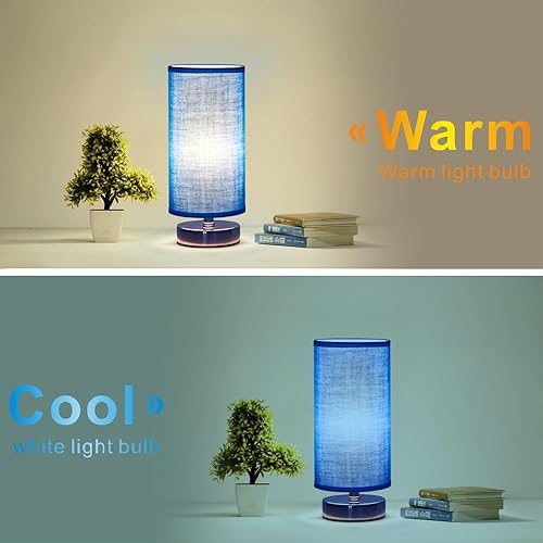 Miniatura 4 de Lámpara de mesa, lámpara de mesita de noche, lámpara de escritorio simple, lámpara de mesa cilíndrica para dormitorio, sala de estar, oficina,