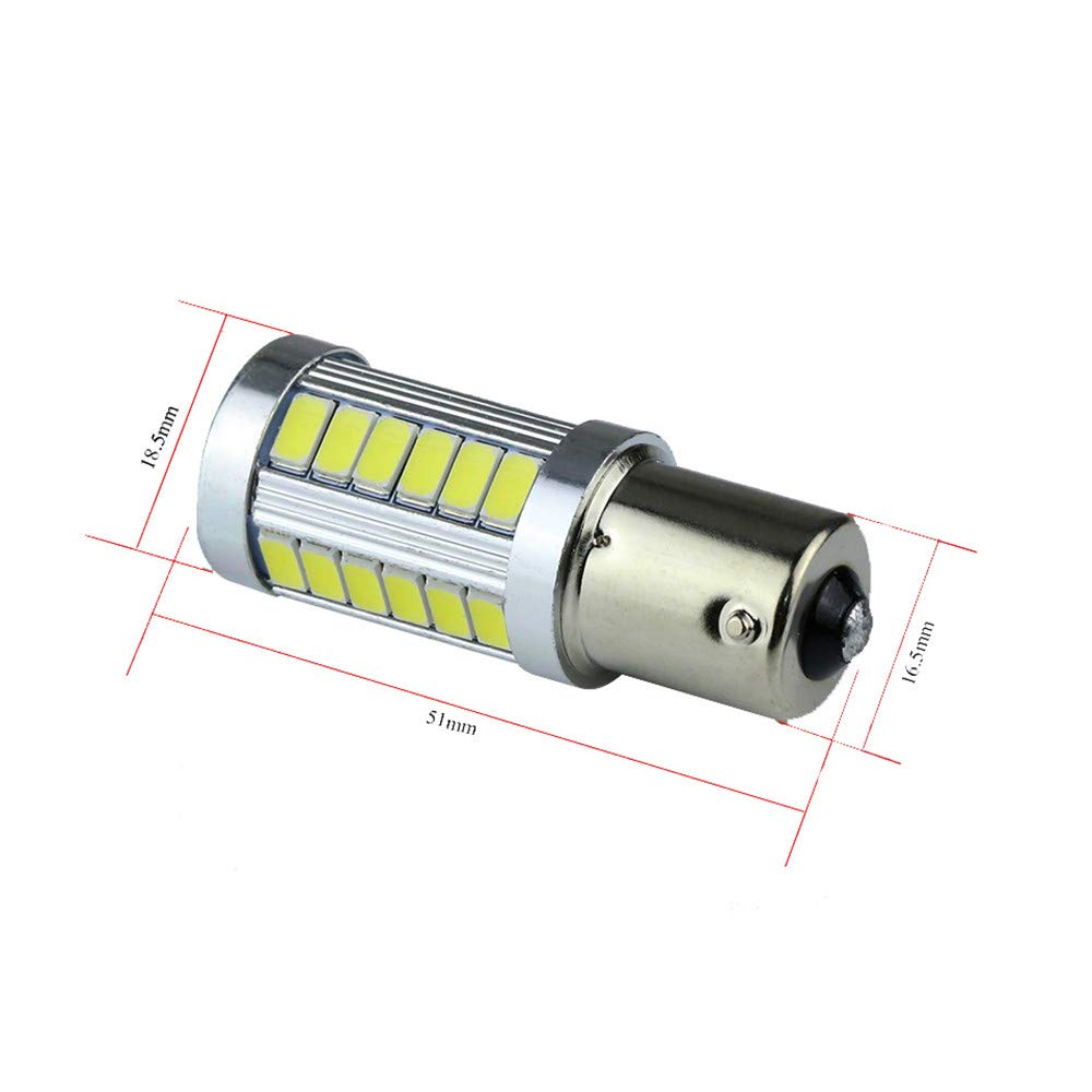 2 szt. światło kierunkowskazów samochodowych 1156 BA15s P21W Led Led błysk hamulcowy światło ogonowe 33SMD 5730 LED żarówka tylna r5w (Biały, 1156)