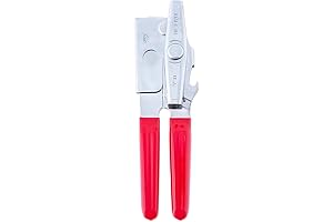 EZ-DUZ-IT Deluxe Can Opener with Red Grips: Open Cans Effortlessly!