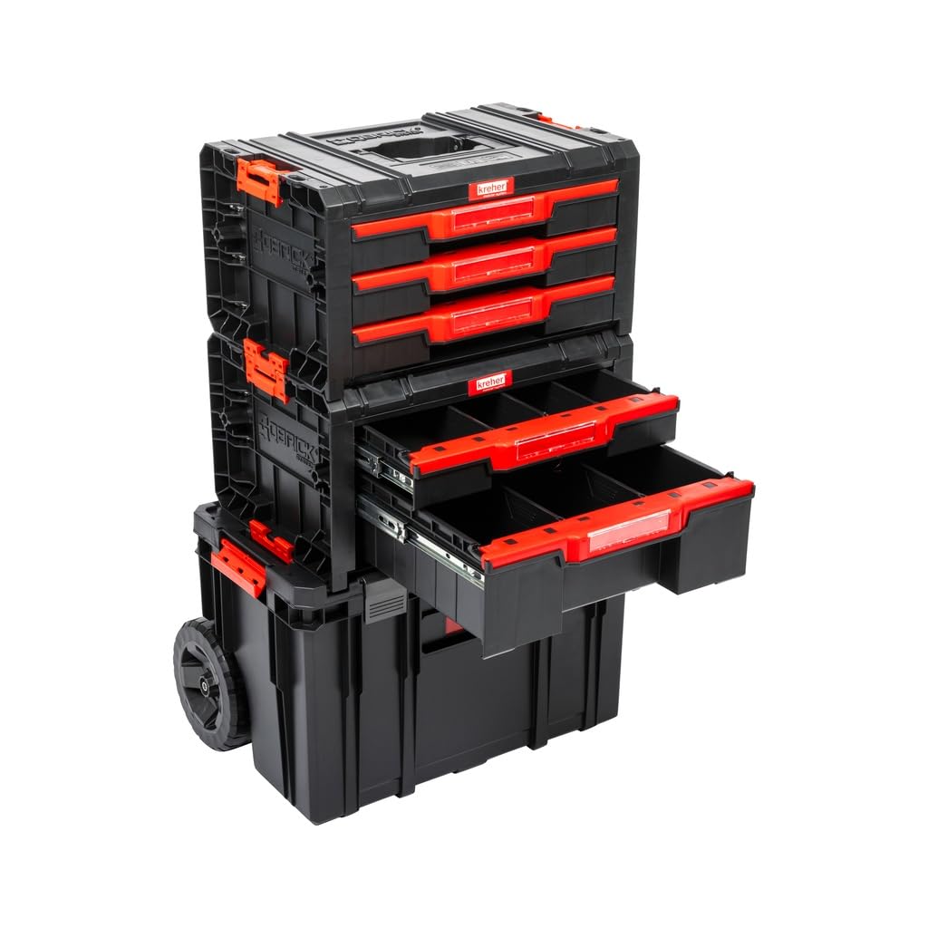 XL Modular Wählbar Werkzeugtrolley, Werkstattkoffer Set, Werkstattwagen Set aus"Q-Brick" Serie mit viel Zubehör! Der mobile Alleskönner - Privat & Gewerbe (Schubladen Werkzeugbox Drawer2)