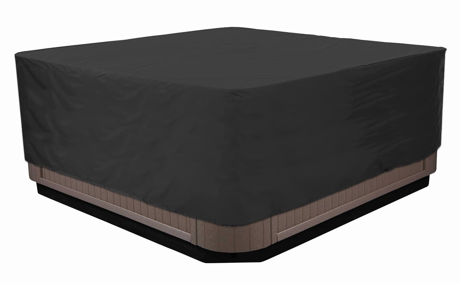 BaCover Outdoor Square Hot Tub Cover, 210D Oxford Fabric Waterproof and Weatherproof Garden Spa Cover,Black,220x220x90cm