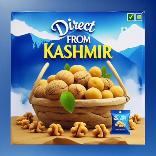 Image of Nut N Dry Premium Kashmiri Walnuts 1kg | Inshell walnuts | Natural & Crunchy Dry Fruits | Derect from kashmir | walnut with shell | akhrot with shell | (500 Gram)
