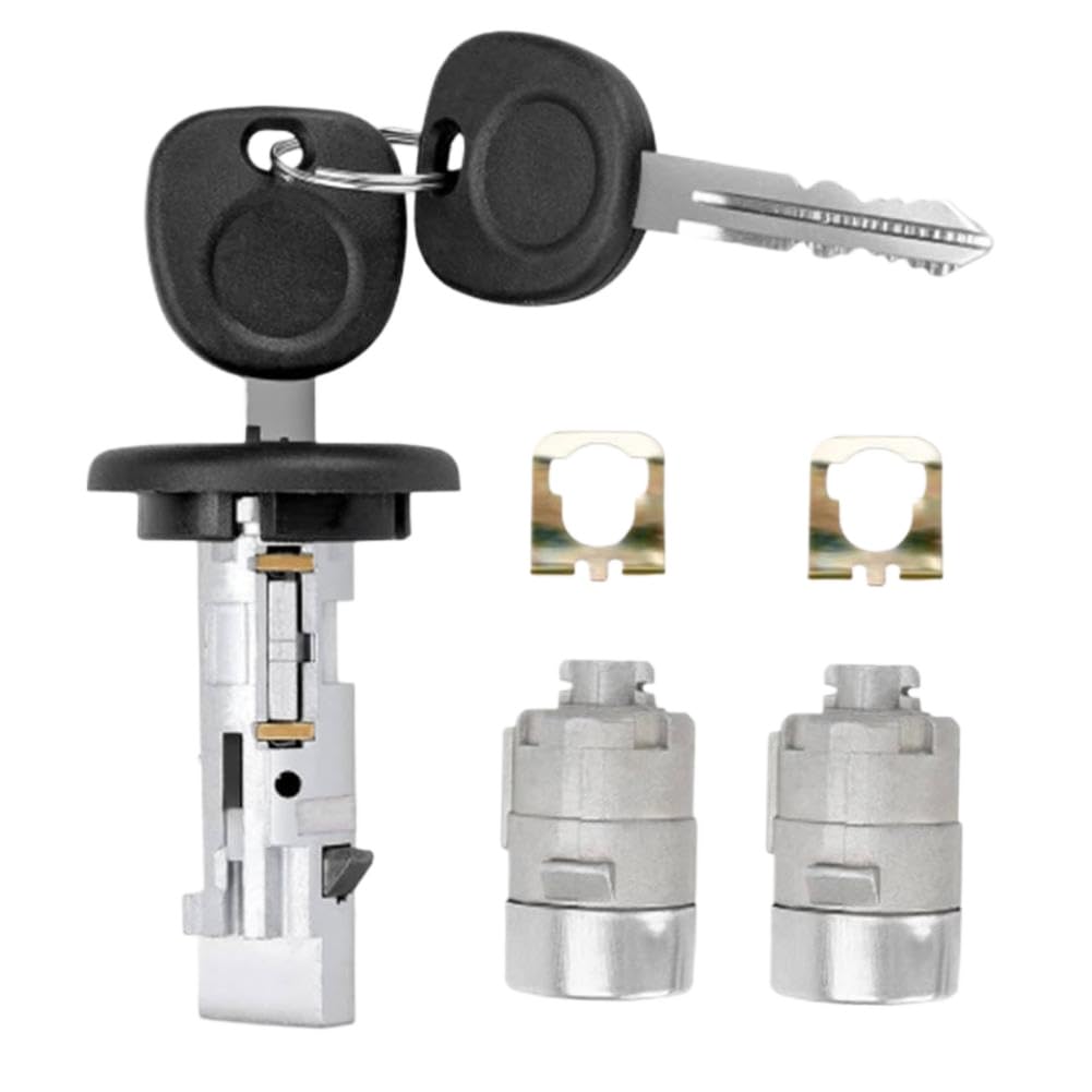 Ignition Key Switch Cylinder Kit with Door Lock Cylinders Compatible with Sonoma 2002-2004 and H2 2005 - Replaces OEM 15298923, 707835