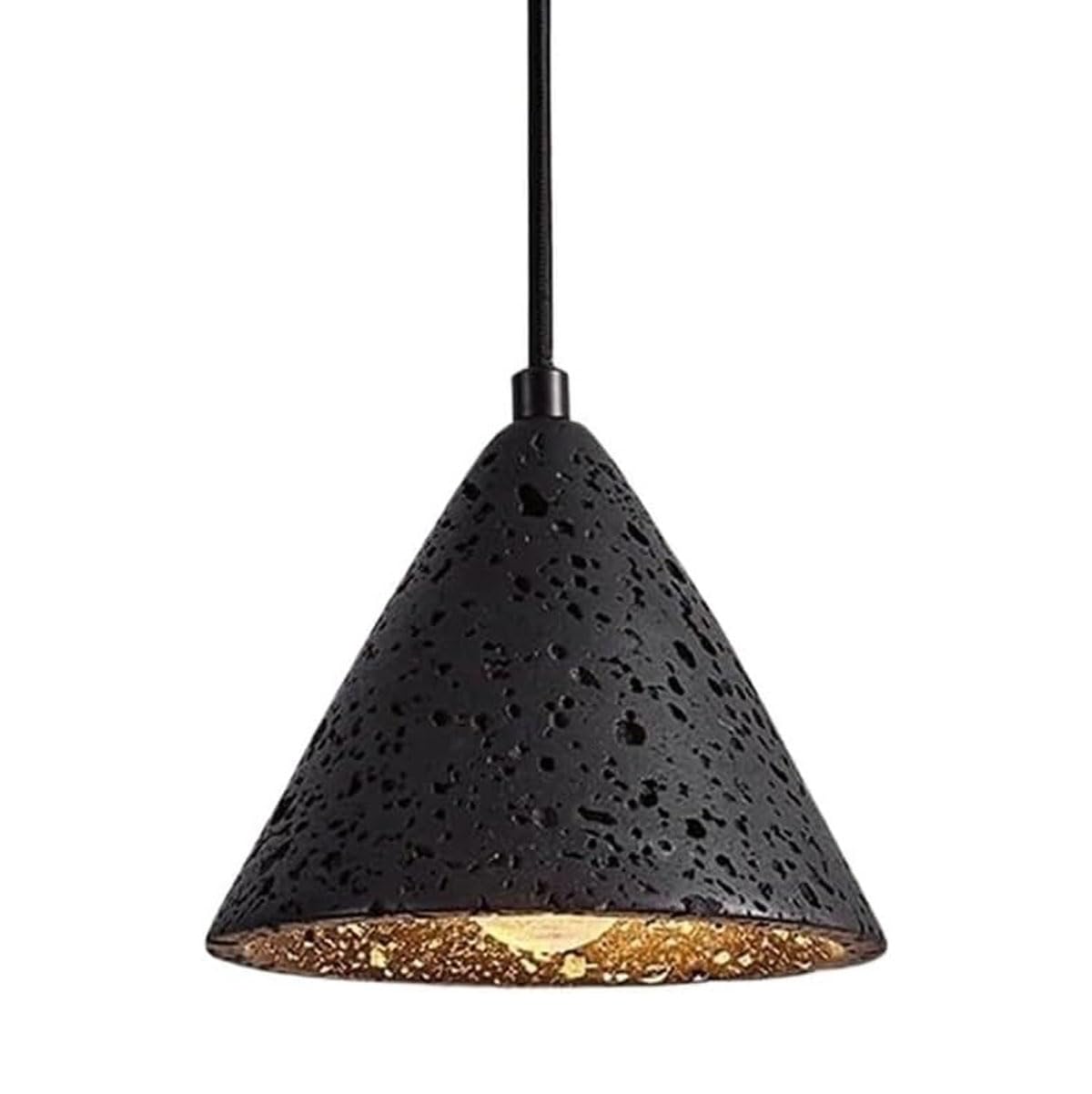Lampe suspendue japonaise Wabi Sabi en travertin pour éclairer un salon moderne