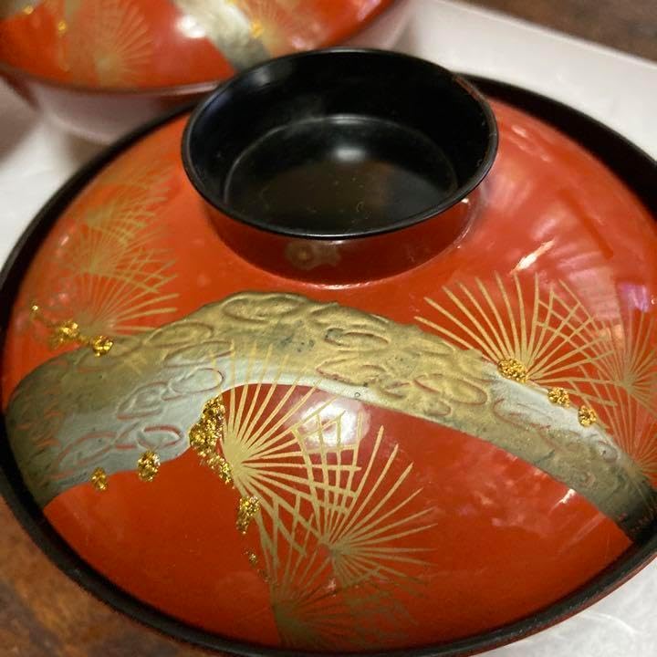 象彦 吸物椀 漆器 京都 うるし塗装 お椀 日本食器 5客 摺漆 羽反汁椀