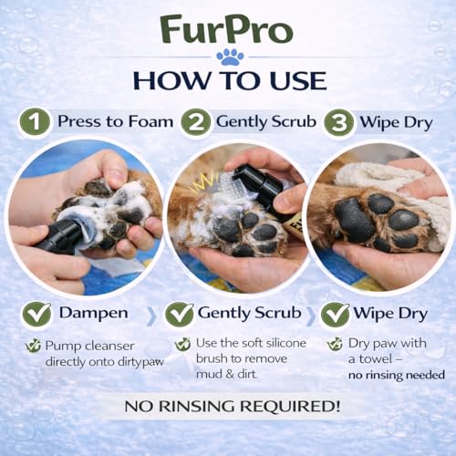 Image of Pet Deep Clean Paw Wash | Dog Paw Cleaner with Soft Brush | Enriched with Colloidal Silver & Aloe Vera for Hygiene & Odor Control - 150ml