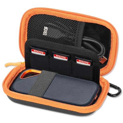 Hard Case for SanDisk Extreme Pro/SanDisk Extreme Portable External SSD 2TB 1TB 500GB 128GB, Memory Card SD SDXC SDHC Card Holder Organizer, External Hard Drive Case Protective Cover Storage Bag