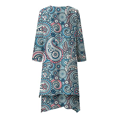 Party Dress For Women Casual Summer Tank Sun Dresses Wrap V-Neck Midi Dress Swiss Dots Elastic Waist A-Line Dress Blue #TOP4