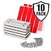 AmpolMag Strong Neodymium Magnets with Countersunk Holes | Rectangular Pot Magnets with Counter Bore | Double Sided Strong Adhesive Tape & Mounting Screws | Size - 2.36" x 0.53" x 0.2" | Pack of 10