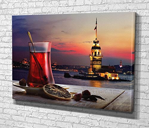 Tableau Deco Maiden Tower, Bosphore, Turquie Tableaux Decoration Murale Photo Image Artistique Photographie Graphique 80x120cm(31.5x47.2inch) Sans cadre
