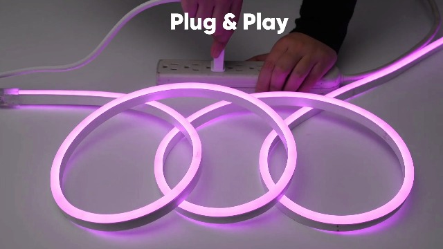 Image of Shine Decor Smart LED RGB Neon Rope Lights AC 120V, ETL Expandable Color Changing Dimmable with Remote Compatible with Alexa, Google Assistant, Cold-Resistant & IP65 Waterproof, 8x16 mm, 131.2FT