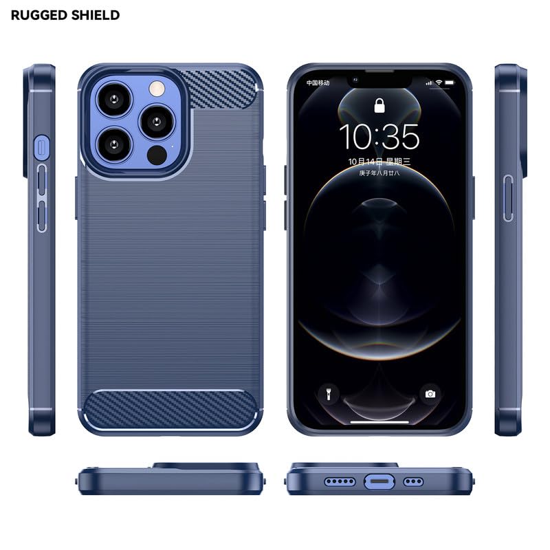 Image of Hybrid Carbon Fiber Back Case for iPhone 13 Pro Max (Blue)