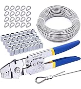 Twidec/Wire Rope Crimping Tool Kit Up To 2.2mm Swaging Tool With 165FT 1/16'' 304 stainless steel...