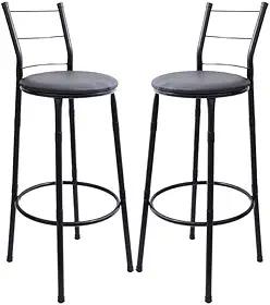 Kit 2 Banquetas Altas com Encosto, 3 Arames, Design Moderno