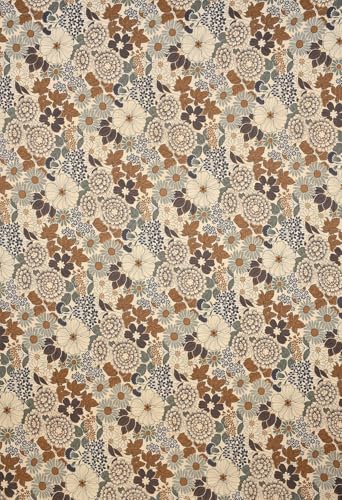 Image of COVE & HUES Cotton Diwan Set Covers |8 Pieces Diwan Cover Set|300 TC Fabric| Pure Cotton Printed Deewan Set (1 Single Bedsheet, 2 Bolster Covers, 5 Cushion Covers)|KC 00 (Beige Multi Floral)