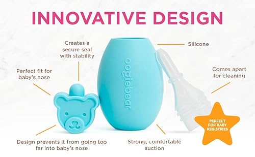 Oogiebear Bear Pair — The Safe Baby Booger Cleaner And Nose Sucker Duo | Bulb Aspirator And 2-In-1 Nose And Ear Wax Cleaner | Latex And Bpa Free - Blue #TOP7
