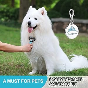 Pet Grooming Brush  2 Sided Undercoat Rake for Cats  Dogs Comb  No More Nasty Shedding and Flying Hair  the Safe Dog Hair  Cat Hair Shedding Tool blue  Cucciolini Doodles Pet grooming brush  2 sided undercoat rake for cats  dogs comb  no more nasty shedding and flying hair  the safe dog hair  cat hair shedding tool blue   cucciolini doodles