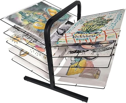 Rack de séchage d'art petit modèle double face avec étagères de studio