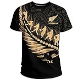 Aotearoa Neuseeland T-Shirt - Maori Farn Rugby - Tribal Dance Blatt T-Shirt,Gelb,XL