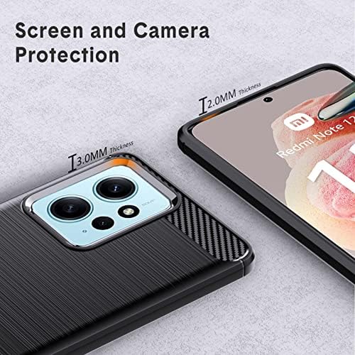 Natbok Etui do Xiaomi Redmi Note 12 4G, odporne na wstrząsy etui na telefon Redmi Note 12 4G, [tekstura włókna węglowego] miękkie, elastyczne TPU wąskie odporne na zarysowania etui do Redmi Note 12 4G, czarne