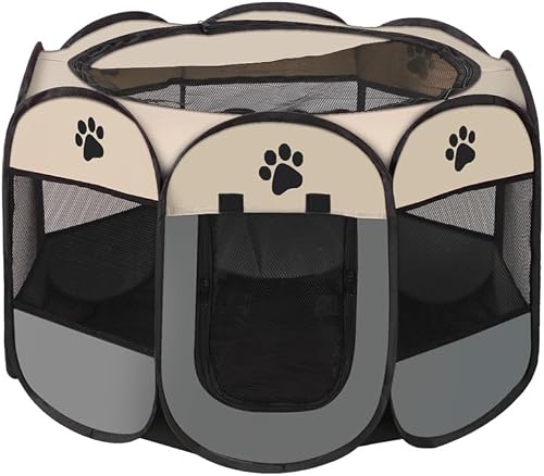 Portable Dog Cat Playpen Foldable Pop Up Tent Kennel with Carrying Case