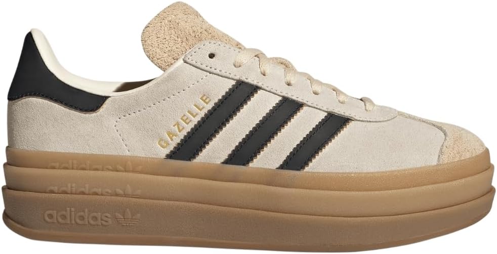 adidas Gazelle Bold Womens Sneaker (Cream Black Gum, 7.5)