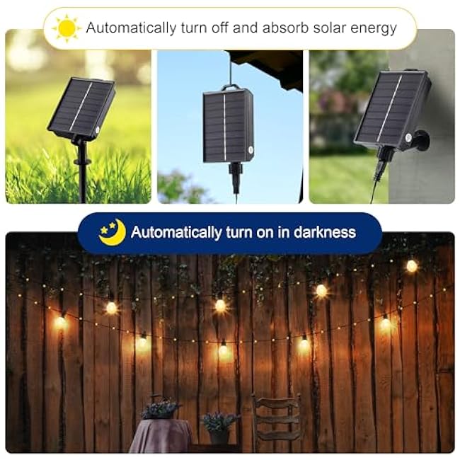 Solar String Lights Outdoor with Remote Waterproof 33 Feet 100 LED Solar Patio Lights USB Rechargeable 8 Light Modes Solar Powered String Lights for Outside Garden Backyard Christmas Party Decor