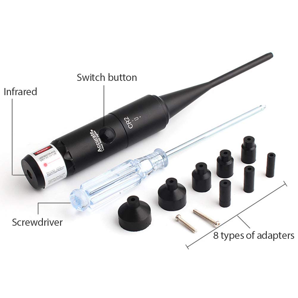 Gonetre Kit Visión De Agujero Adecuado Para Calibres 22 A. 50, Corrector Ajustable De 8 Piezas Kit Visión De Agujero Ligero Maleta Adecuado Para Ventiladore Caza Luz Verde Aire Libre