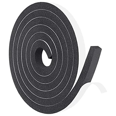 FYting Foam Tape,Draught Excluder 15mm(W) x8mm(T) x5M(L) Draft Excluder for Doors Window Insulation Soundproofing Self-Adhesive Foam Sealing Strip Closed Cell Foam Tape High Resilience Cover