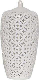 Eudatrwe Récipient De Fleurs Séchées Bocaux De Gingembre Avec Couvercle Vaso Lanterna Percee Decorativo Beau Treillis Sculpté Artisanat Decoração Bureau Pour La Maison Table Salon Decoration, G  