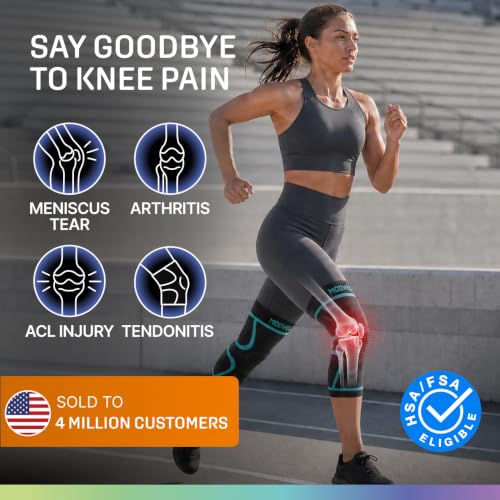 Image of Modvel 2 Pack Knee Brace for Women - Knee Support for Walking, Knee Compression Sleeves for Pain Relief, Knee Sleeves for Women, Knee Brace for Sports, Workouts & Arthritis