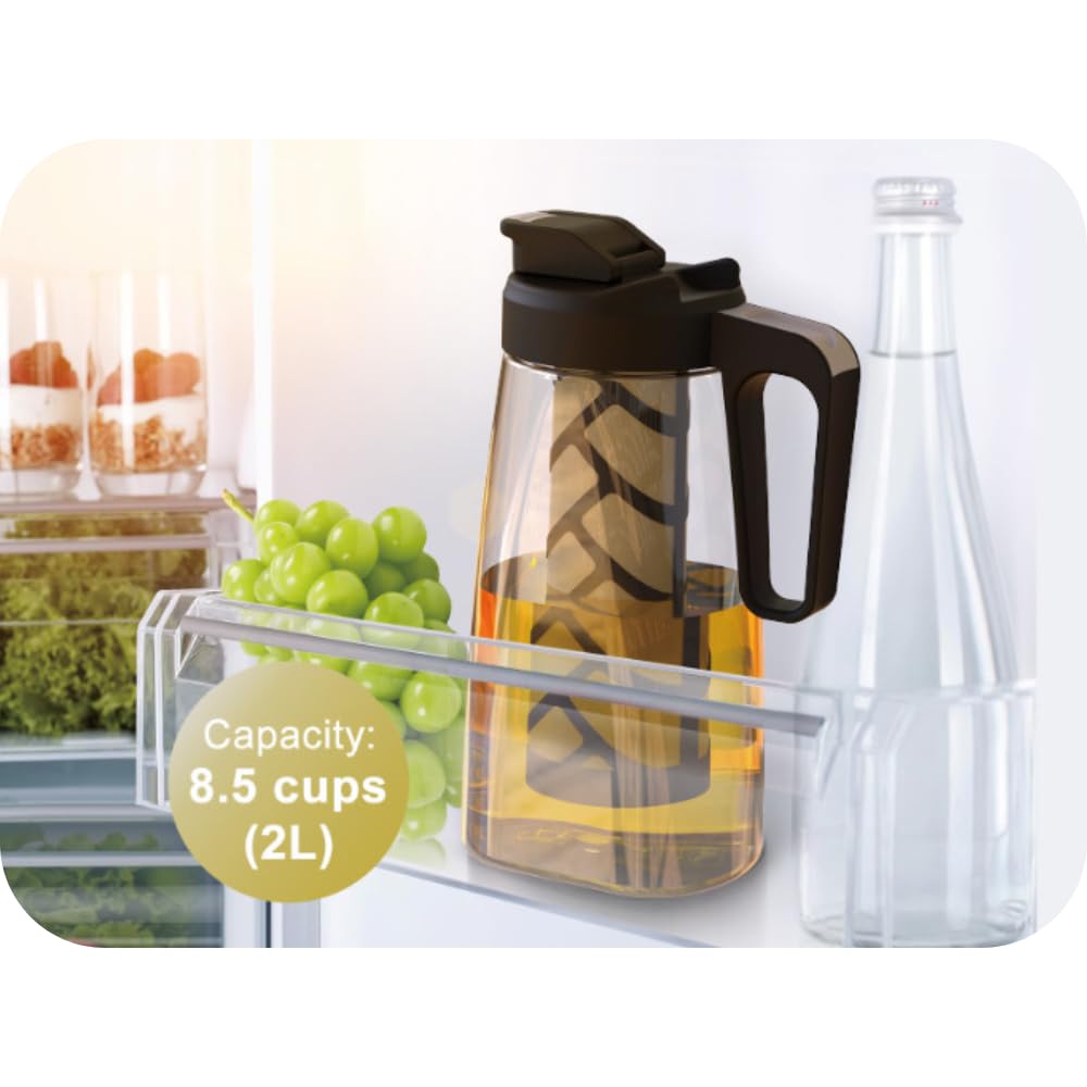 Dzbanek do parzenia na zimno - 2 litry (Ekspres do kawy na zimno). Zaparzacz z drobnym filtrem siatkowym i hermetyczną pokrywką.Ekskluzywny design Tritan! 100% wolny od BPA.