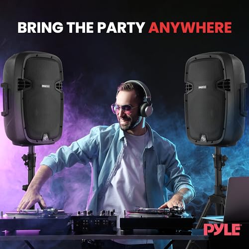 Pyle PPHP837UB Powered Active Pa System Loudspeaker Bluetooth W/ Microphone 8-Inch Bass Subwoofer Stage Speaker Monitor Built-In Usb thumb #6