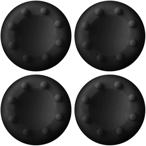 Neuvikter 4 piezas para PS4 PS3 PS2 Xbox 360 ONE controlador goma silicona tapa pulgar stick X funda piel joystick agarre agarre (negro)