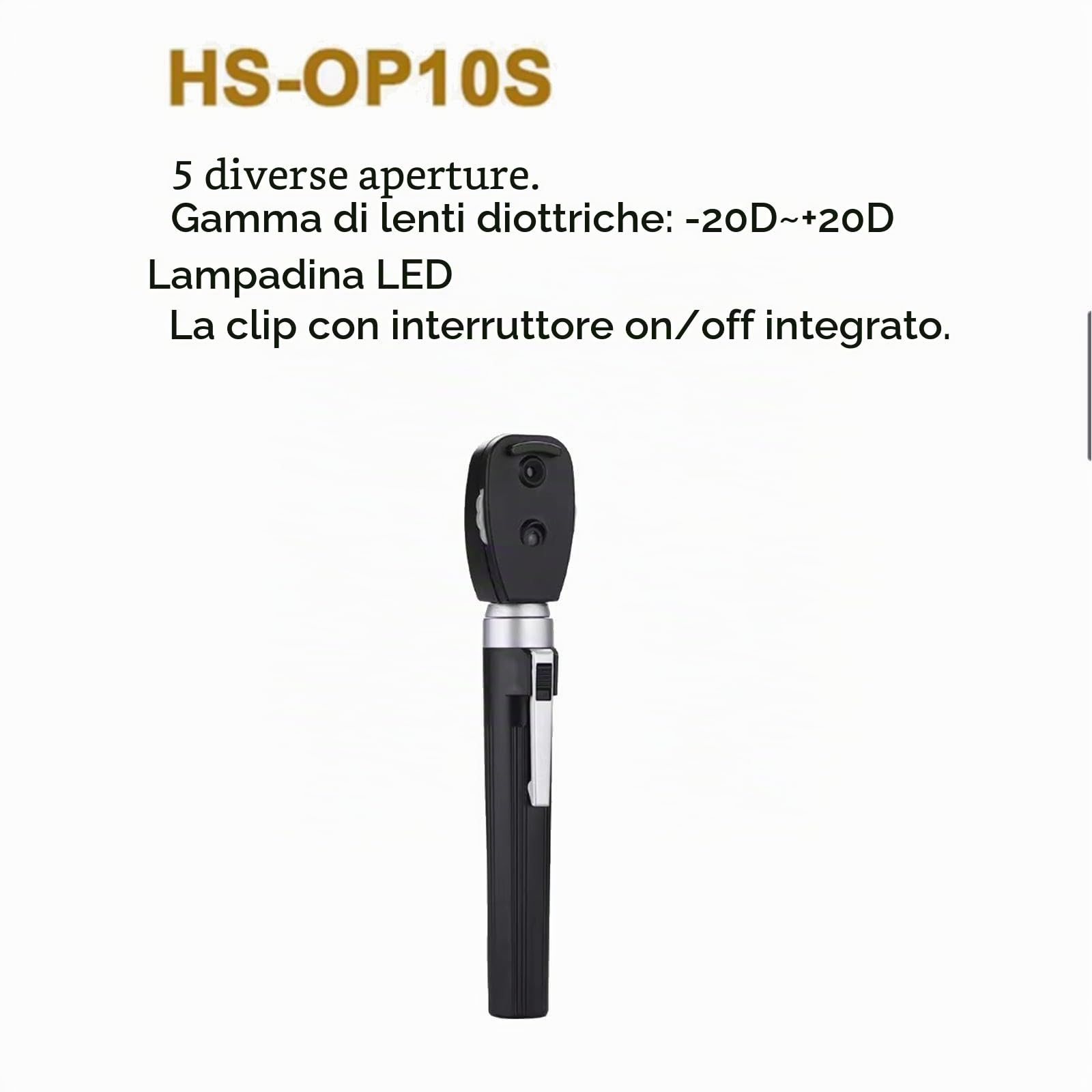 Oftalmoscopio Portatile a LED, Otoscopio Dell'orecchio, Microscopio Portatile Ottico, Ingrandimento 3X, per Oftalmologico, Laboratorio, Ospedali per Animali Domestici