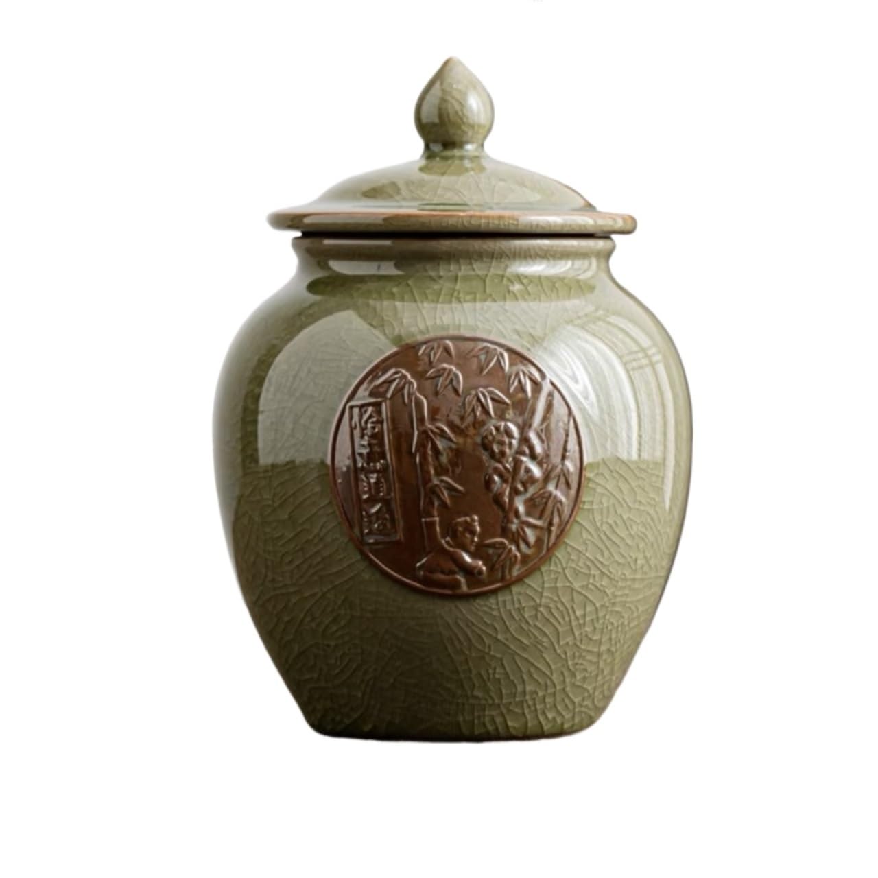 Vase With Lid, Ceramic Ginger Jar