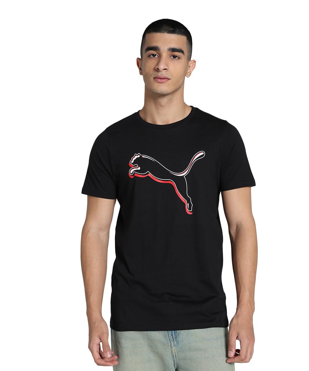 puma Men's Solid Essential Outline Graphic Classic Fit Tees-picture-11