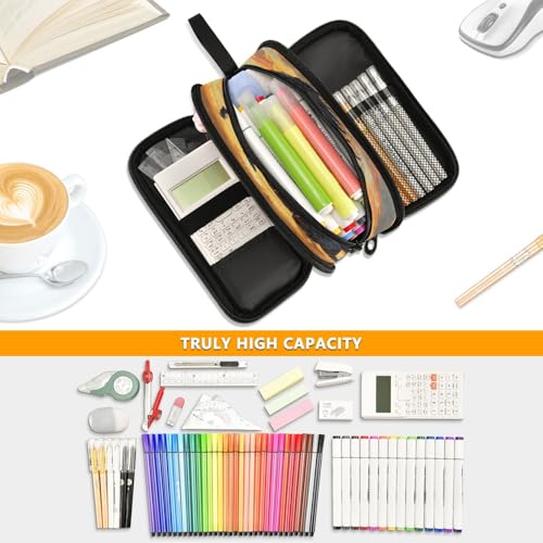 Image of ALAZA Horse Galloping Horses Pencil Case for Boys Girls Kids Pencil Pouch 3 Compartment Pen Bag Large Capacity Storage Pencil Holder School Students with Zipper