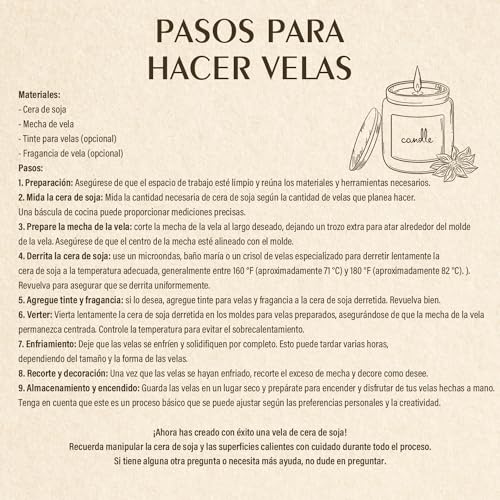 Miniatura 8 de Cera De Soja Para Velas, Cera Para Velas Premium De Waxcanpy, Cera Para Velas Caseras, Cera De Soja Orgánica 100 Natural Para Velas 0.2kg