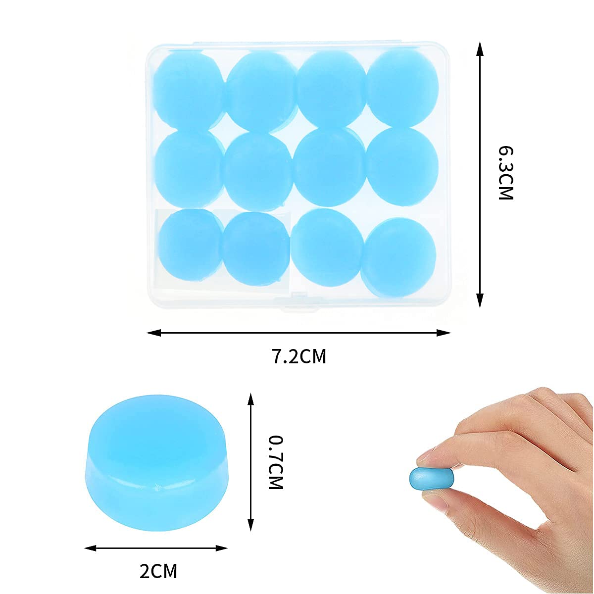 Tappi Per Le Orecchie In Silicone Modellabili Acousdea - Riutilizzabili, Impermeabili, Riduzione Rumore Fino A 40 DB - Per Dormire, Studiare, Nuotare (Con Custodia, Misure Assortite)