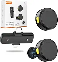 Microfone de Lapela Sem Fio Profissional Conexão Universal com Cancelamento de Ruído para Android, Samsung, Motorola, Xiaomi, iPhone -10h de bateria - Linha Premium Steel Hook