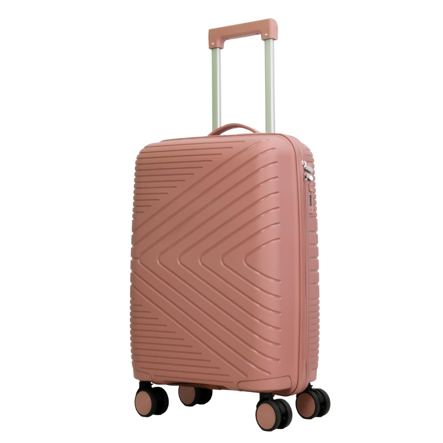 tourtier Hard-Shell Luggage Trolley Bag with 360° Spinner Wheels, Large Capacity Travel Carry-On Suitcase (Style-1, BABYPINK, 20 INCH)-picture-40