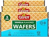 Gefen Vanilla Wafers, 14oz (3 Pack - 30 Wafers Each) | Vanilla Flavored Wafer Cookie | Nothing Artificial | Crunchy & Delicious | Kosher