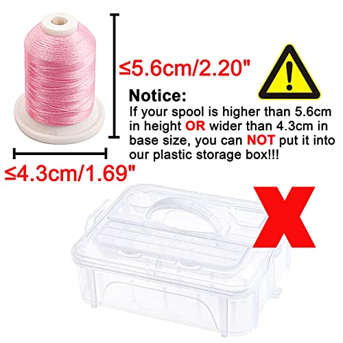 New Brothread 3 Layers Stackable Clear Storage Box/Organizer For Holding 60 Spools Home Embroidery & Sewing Thread (Spool Size Requirement: Height≤2.2"/5.6Cm; Width≤1.69"/4.3Cm) #TOP1