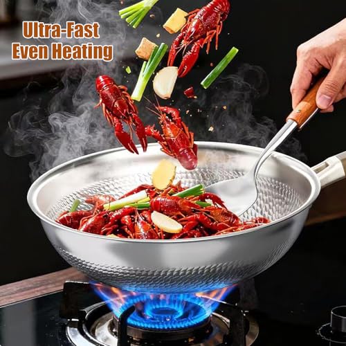 Wok de Titanio 32 cm con Tapa, Sin Revestimiento miniatura 4